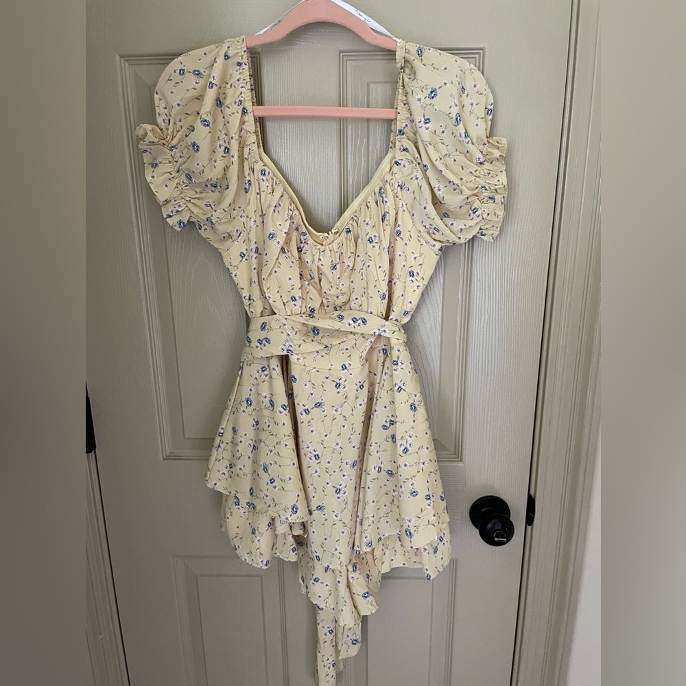 Perfect Spring/Summer Yellow Floral Romper